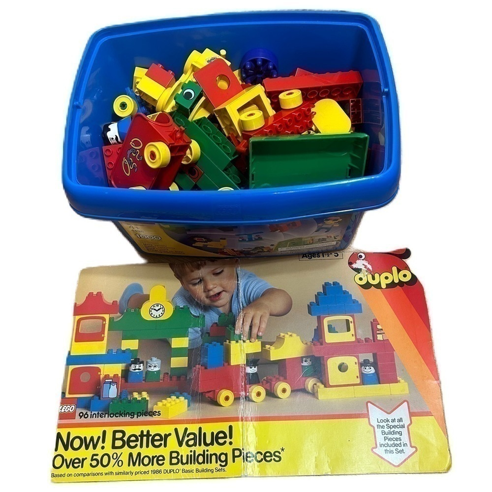 Vintage Duplo Lego Building Blocks Train Interlocking Figures Kids Building Toy